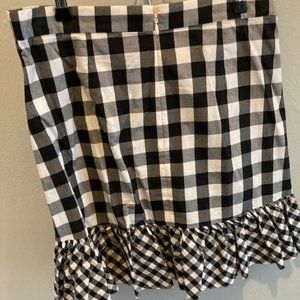 J.Crew Black and White Gingham Skirt